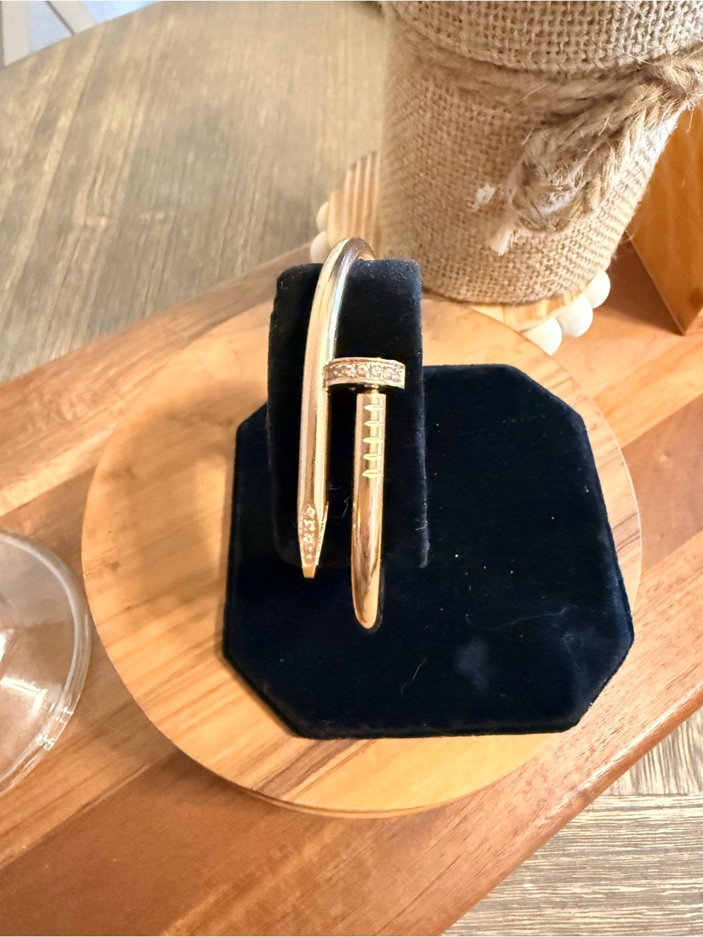 Rose Gold Tone Nail Cuff Bracelet - Elegant Women’s Bracelet